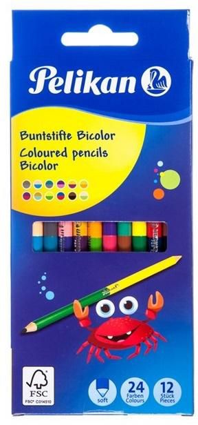 Pelikan Oboustranné pastelky 12 kusů - 255836