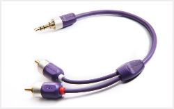 Kábel Furutech-ADL Jack 3,5 mm - RCA (Cinch) x2 1,2 m fialový