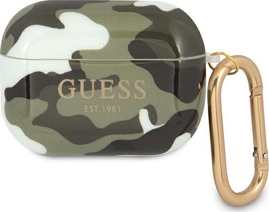 Ochranné pouzdro Guess GUAPUCAMA Camo Collection pro AirPods Pro zelené