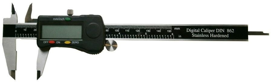 Posuvné meradlo Gimex 150 DIGITS. 3V/DATA/SQ rolka čierna (216.086)