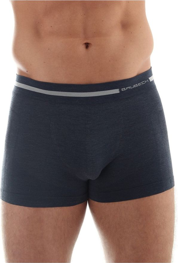Brubeck Men s Boxers Comfort Wool Navy Blue R. S (BX10430)