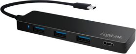 USB HUB LogiLink USB-C 3.1, 4portový, Ultra Slim, černý