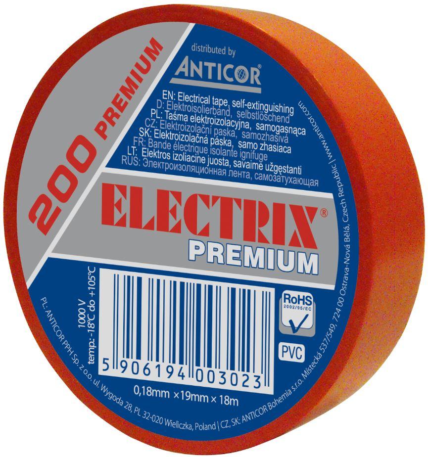 PVC izolační páska Electrix 200 0,18 mm x 19 mm x 18 m červená