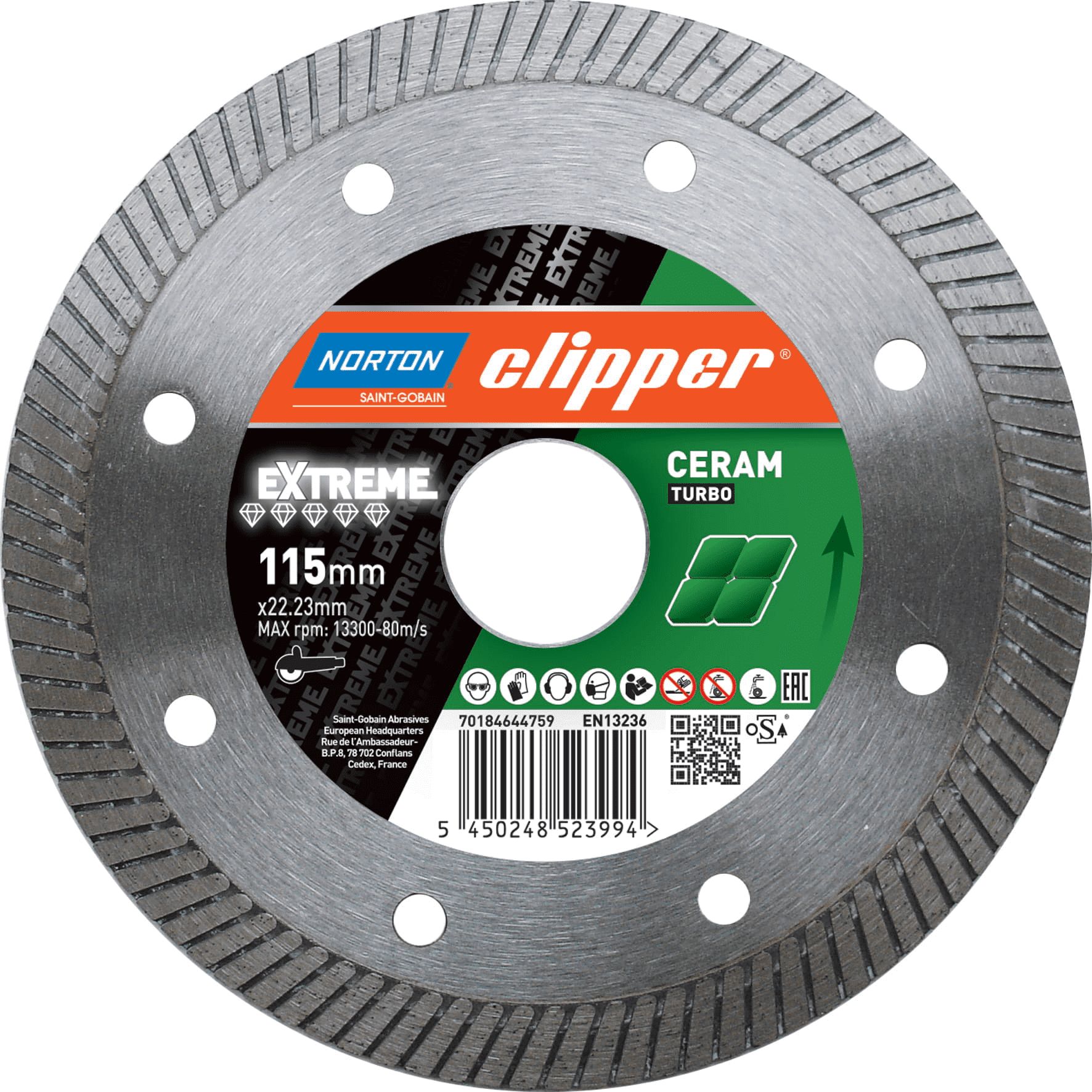 Norton Clipper CLIPPER diamantový kotouč EXTREME CERAMIC TURBO H10 250x25,4 (70184625428)