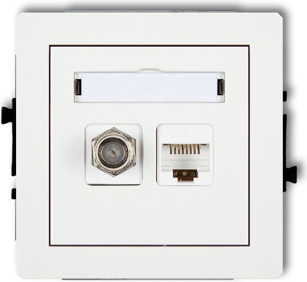 Karlik Anténa Single SAT + Single Computer Sockets 1xrj45 White (DGFK)