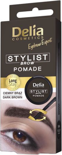 Delia Eyebrow Expert Pomáda na obočí Tmavě hnědá