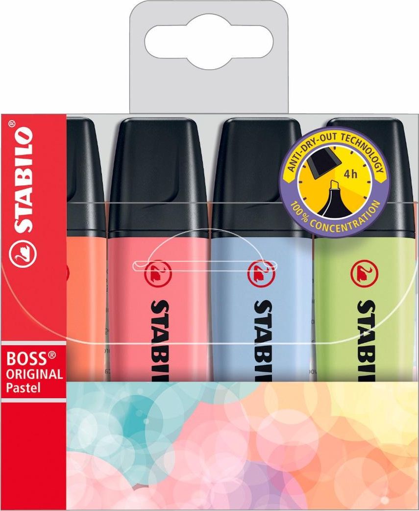 Stalo Boss Pastel Pastel Case 4 Colors Stabilo