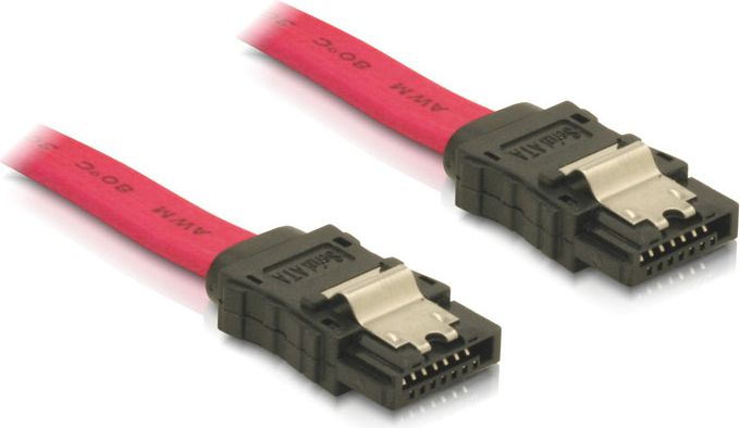 Delock SATA - SATA, 0,5m, červená (84302)