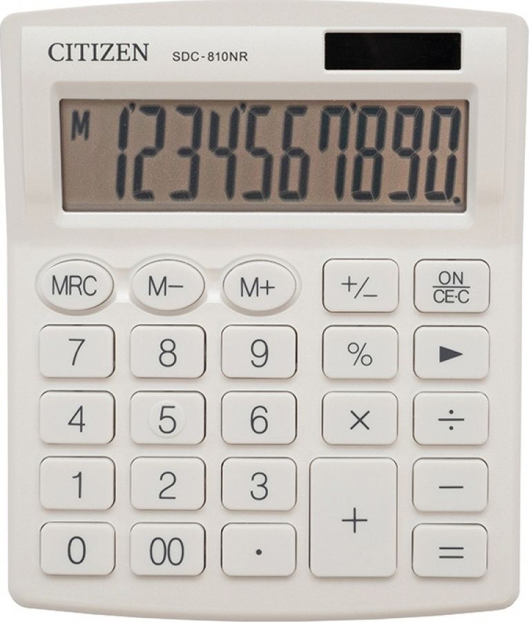 Citizen calculator Citizen calculator SDC810NRWHE, bílá, stolní, 10 míst, duální napájení