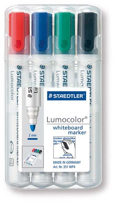 Staedtler BOARD MARKER 351 4 KS. ROUND DRY ERASE (S351WP4)