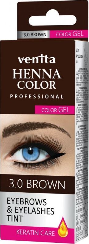 Venita Professional Henna Color Gel gelové barvivo na obočí a řasy 3.0 Brown