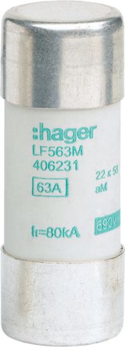Hager válcová pojistka 22 x 58 aM 63A (LF563M)