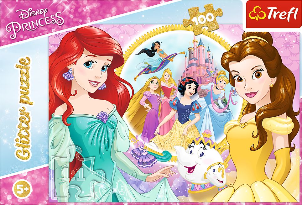 Trefl Puzzle Glitter Shiny Princessess Disney Bella a Arielka 100 14819