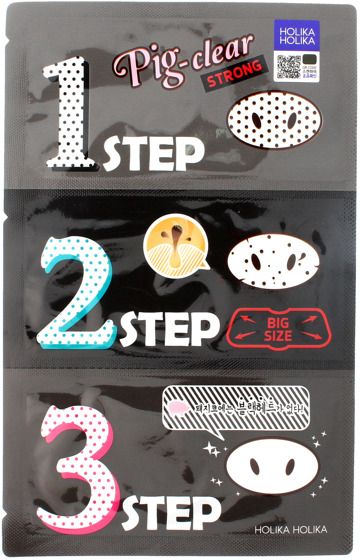 Holika Holika 3-Step Pig-Clear Strong Pig-Clear Strong čistící maska na nos