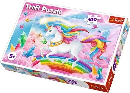 Puzzle 100 dílků - V křišťálovém světě jednorožců