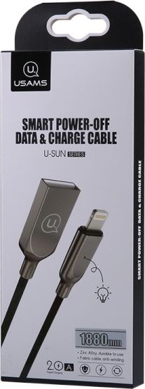 Usams USB-A – Lightning kábel 1,9 m čierny (IPYSUSB201)