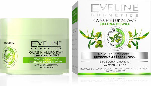 Eveline Kyselina hyaluronová + zelené olivy hydratační krém proti vráskám na den a noc 50 ml