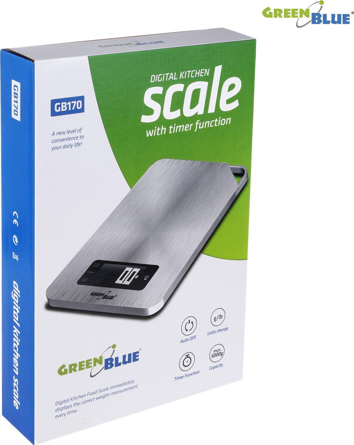 GreenBlue GreenBlue GB170 kuchyňská váha Digitální kuchyňská váha s časovačem min 1g max 5000g