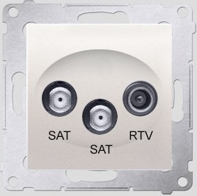 Kontakt-Simon SIMON54 SAT/SAT/RTV koncovka anténní zásuvka krémová - DASK2.01/41