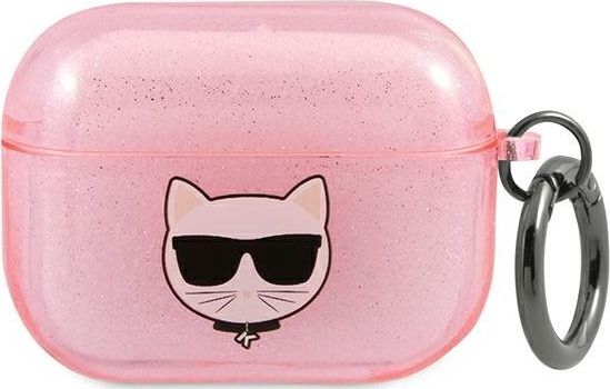 Karl Lagerfeld Case Karl Lagerfeld KLA3UCHGP kryt Apple AirPods 3 růžový/růžový Glitter Choupette