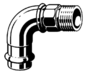 Viega ohyb 90° Profipress 18mm x 1/2 hnědá (345754)