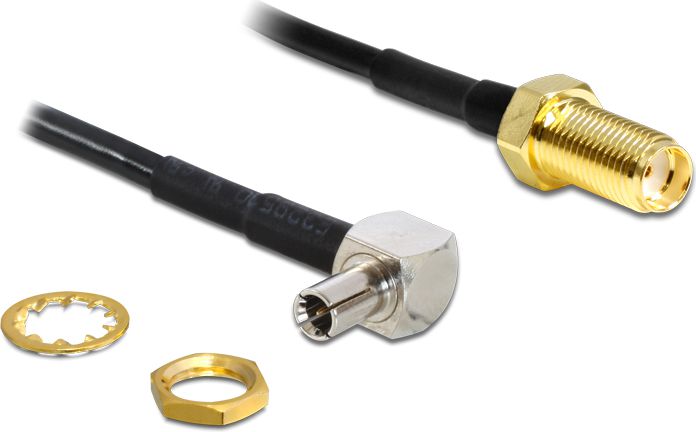 Delock SMA TS-9, 0.17m, Czarny (88487)