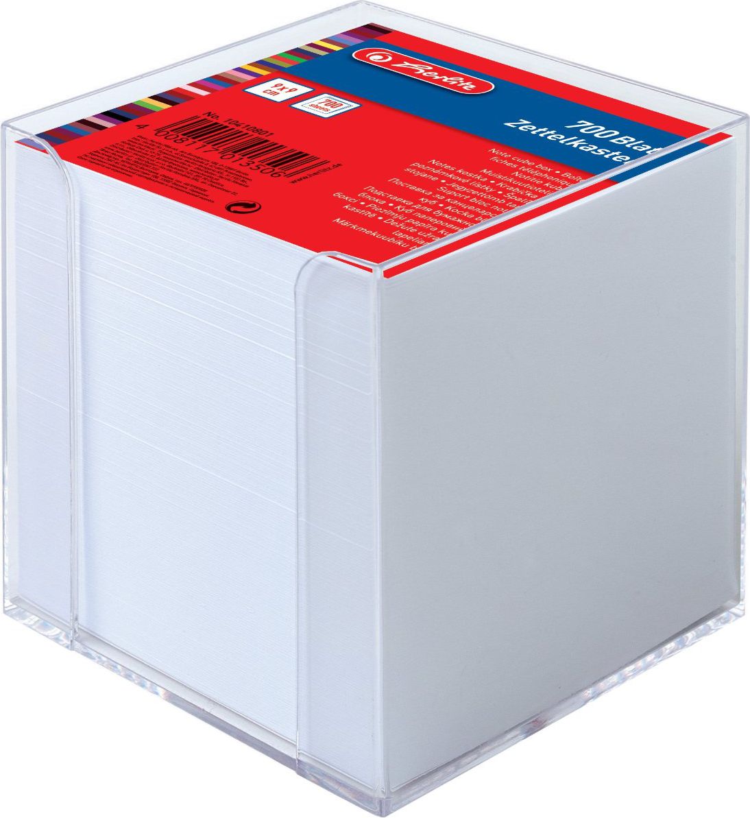 Herlitz Herlitz Zettelkasten tr. 9x9cm 700Bl weiß s Deckblatt - 10410801