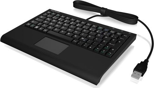 Keysonic IcyBox KeySonic mini klávesnica, šikovný touchpad, USB, čierna