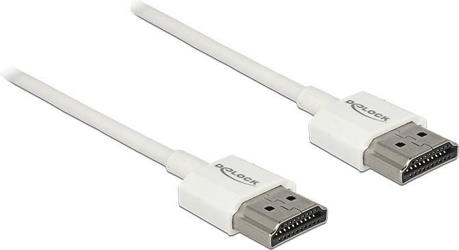 Delock HDMI - HDMI kabel 1,5 m bílý (85126)