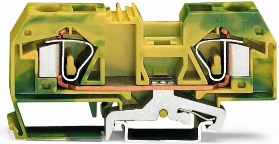 WAGO PE 2-WIRE Rail Connector 16mm2 Yellow-Green (283-907)