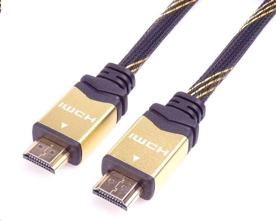PREMIUMCORD Kabel HDMI 2.0 High Speed + Ethernet kabel HQ, zlacené konektory, 1,5m
