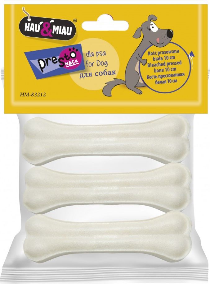 Hau&Miau LISOVANÁ KOST, BÍLÁ, 10 cm, 3 ks/bal., 90 g/bal., 120 ks/bal.