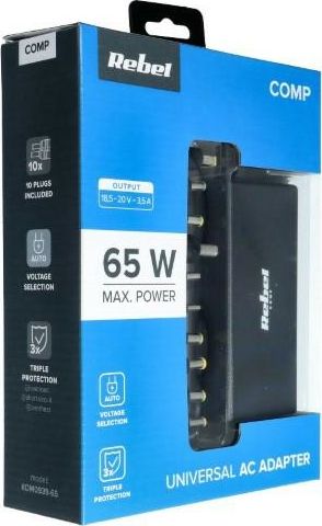Adaptér pro notebooky REBEL 65W univerzální
