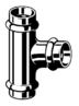 Viega Tee 18x18x18mm měď s těsněním - 345945