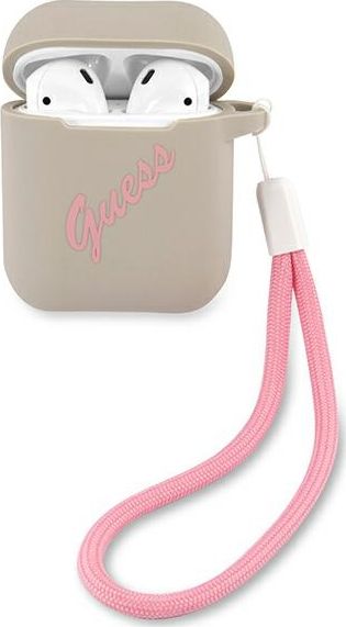 Guess Case Guess GUACA2LSVSGP Apple AirPods kryt šedý růžový/šedorůžový silikonový Vintage