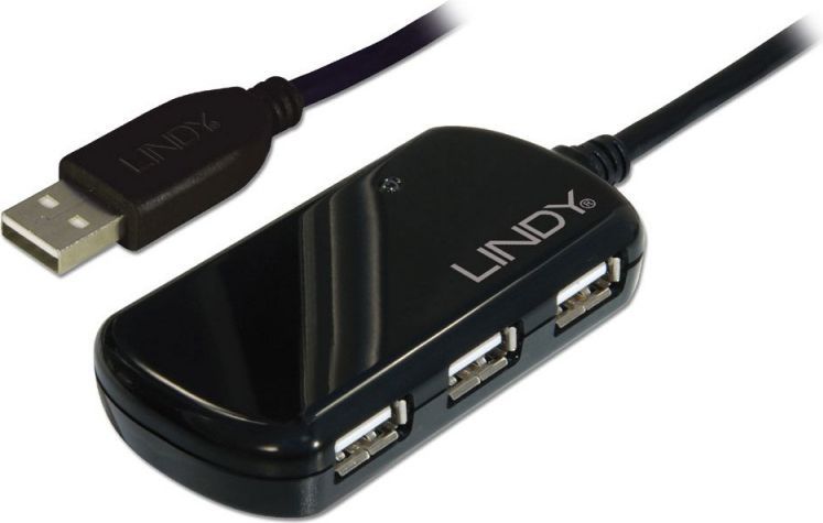 Lindy USB 2.0 Aktivverlängerungshub Pre 8m, USB-Hub 42781