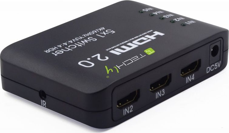 Techly TECHLY 108637 Techly 5portový HDMI 2.0 5x1 4K@60Hz HDR prepínač s IR diaľkovým ovládaním