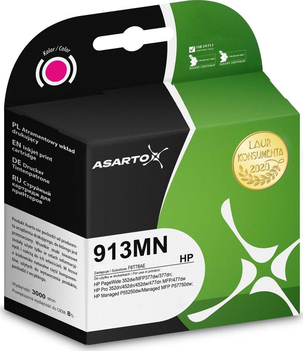 ASARTO ASARTO INK pro HP 913MN | F6T78AE 3000 stran. purpurová