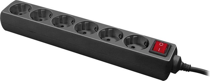 LOGILINK LPS202B LOGILINK - Napájecí lišta, 6 zásuvek, 1.4 m, černá