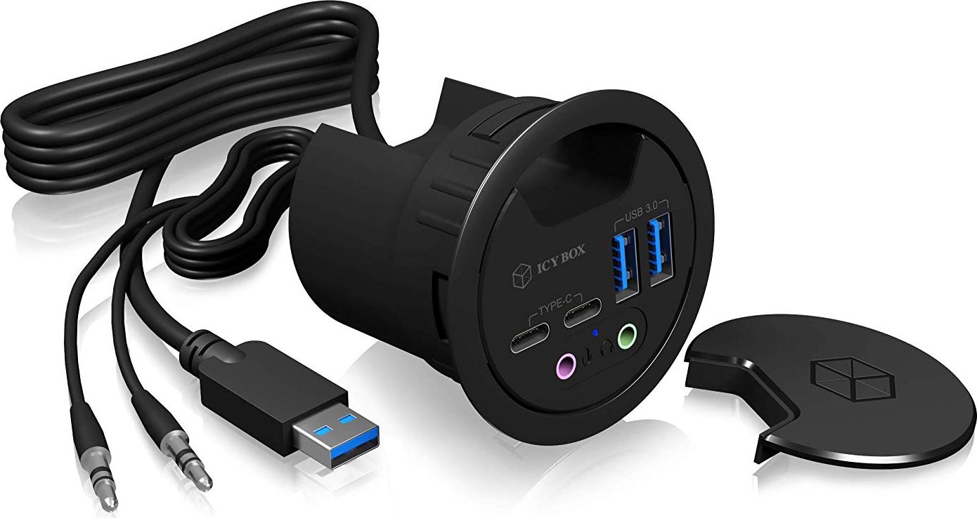USB HUB Icy Box Hub 4-portový IcyBox USB 3.0 IB-HUB1403B Tischeinbau 60458