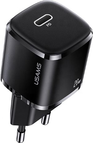 Usams nabíjačka USAMS Load. sieť. 1xUSB-C T36 mini 20W (iba hlava) PD3.0 Fast Charging čierna / čierna CC124TC01 (US-CC124)