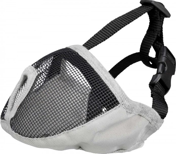 Náhubek Trixie pro psy s krátkým čumákem, polyester, S–M: 24 cm, šedý