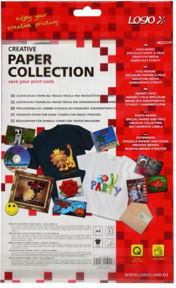 Stlačte logo, papier pre tmavé t-košele, biela, A4, pre atramentové tlačiarne, L (15021)