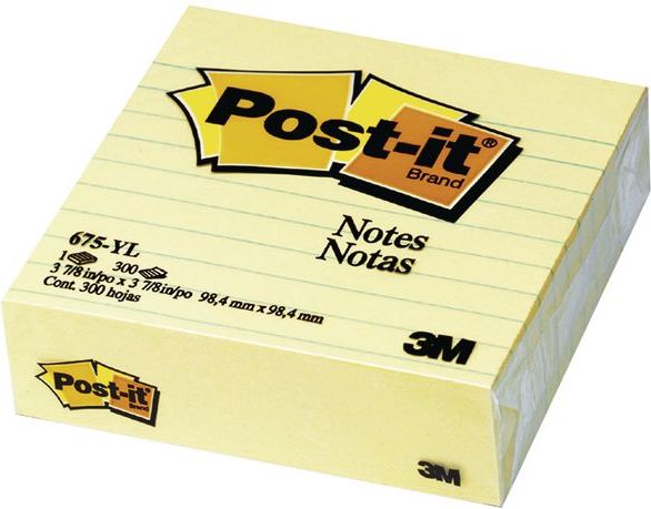 Post-it Pad 675-YL 100x100mm s podšívkou, žlutá (3M0257)