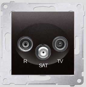 Kontakt-Simon SIMON54 RTV/SAT anténní zásuvka antracitová - DASK.01/48