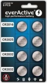 Súprava lítiových batérií 8 ks CRMIX 4x CR2032, 2x CR2025, 2x CR2016