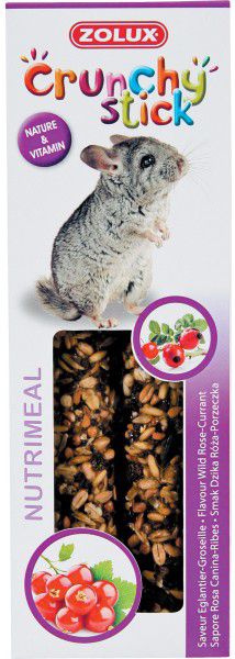 Zolux Crunchy Stick činčila divoká růže/rybíz 115g