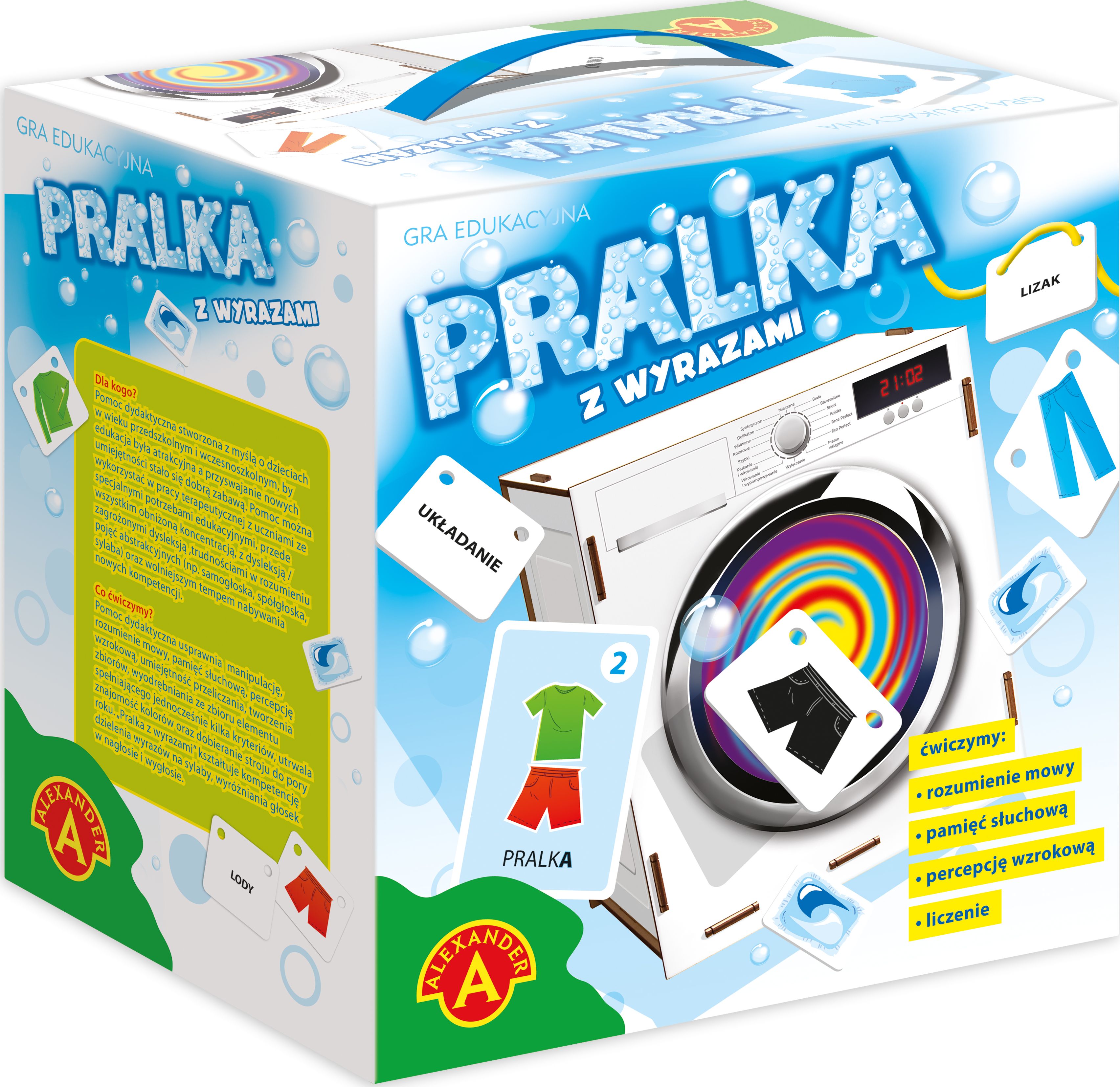 Pračka Alexander si hraje se slovy ALEXANDER