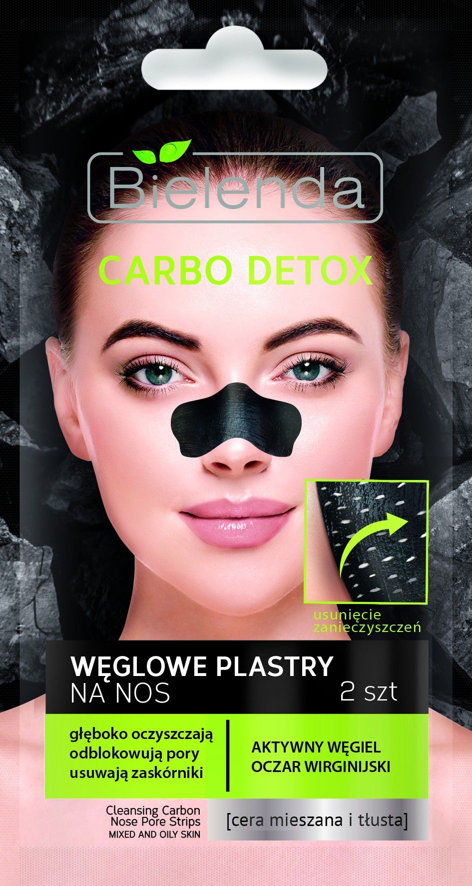 Bielenda Carbo Detox Black Charcoal Nos strips 2 ks.