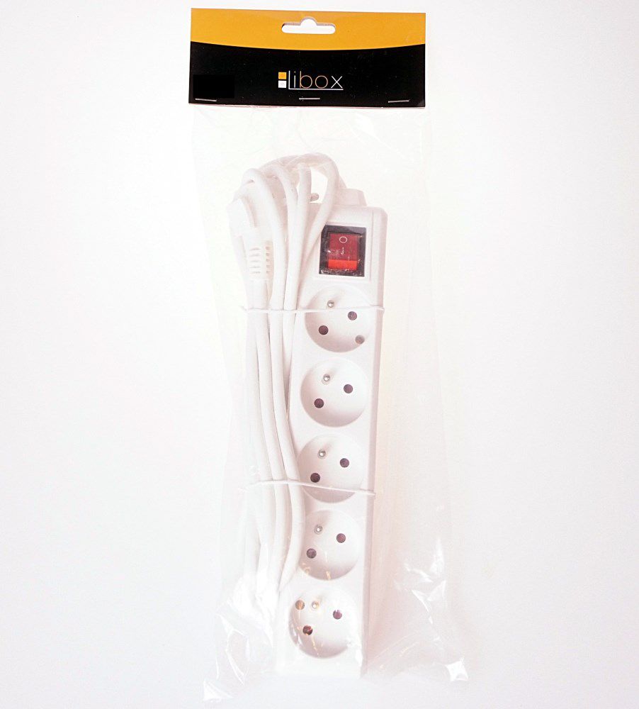 Libox Power Strip 5 zásuvek 5 m bílý (LB0085-5)